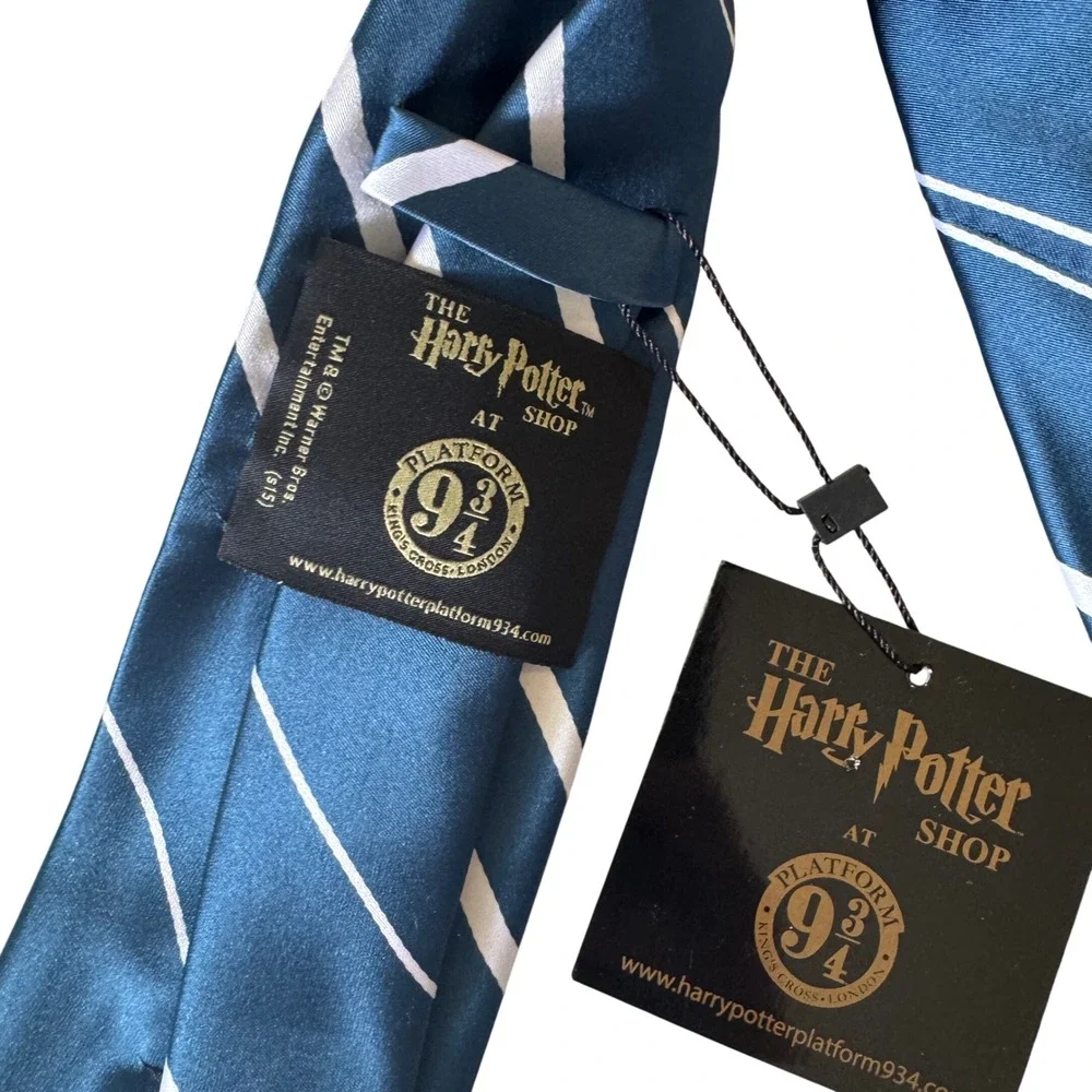 Harry Potter Shop Platform 9 3/4‎ Ravenclaw Blue White Striped Necktie NWT New
